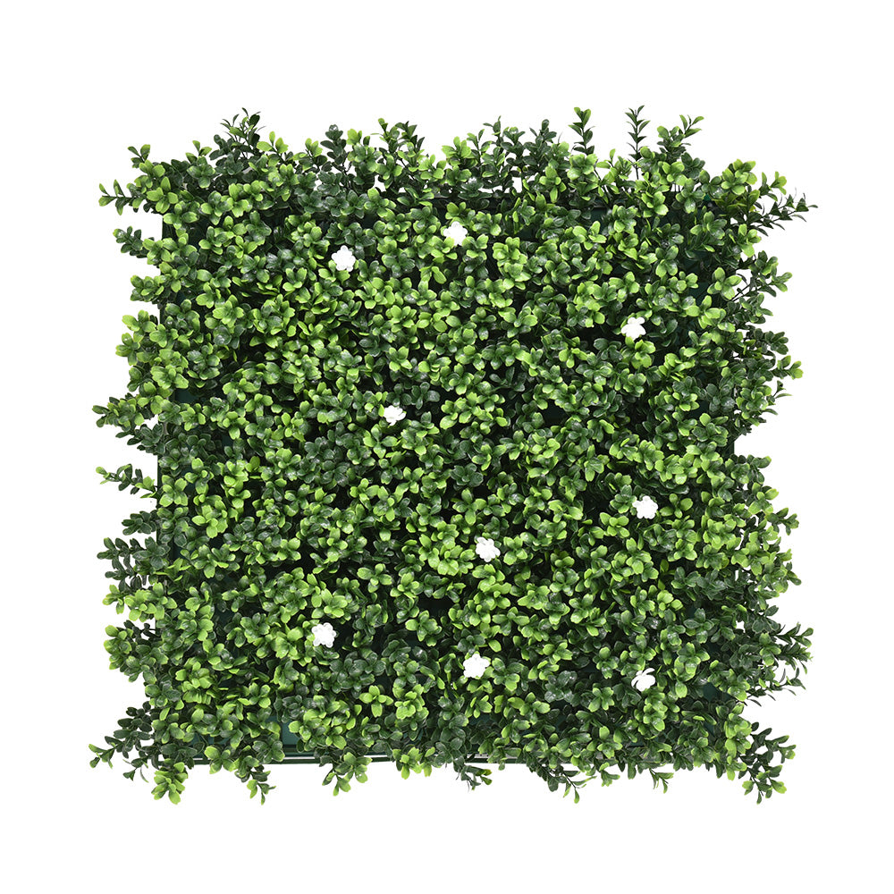 Buxus with White Flower Artificial Hedge 1m x 1m